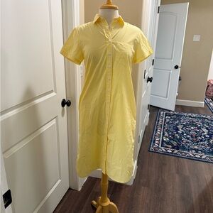 J. Crew Yellow and white ticking Striped Classic Shirt